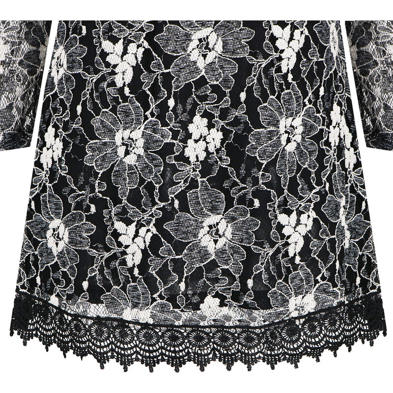 Yitonglian ผู้หญิง Vintage ถักโครเชต์ V คอเงินคลาสสิกยอดนิยม Floral เสื้อลูกไม้2021 Plus ขนาดเสื้อ Oversize เสื้อ H429
