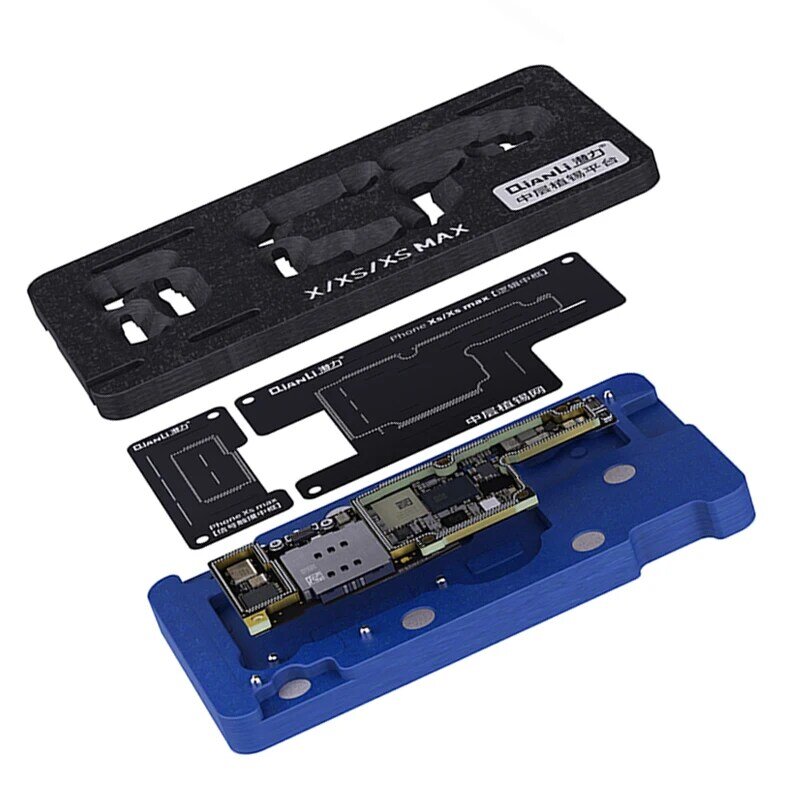 Qianli Middelste Laag Board Bga Reballing Stencil Plant Tin Platform Voor Iphone X Xs 11 12 12Pro 13Pro Max Logic board Rework Tool