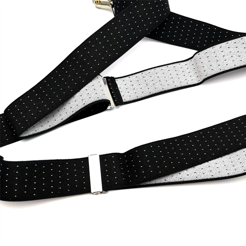 Bretelles à pois pour hommes, bretelles élastiques réglables, dos en Y pour mariage, 3 clips, grande taille, largeur 3.5