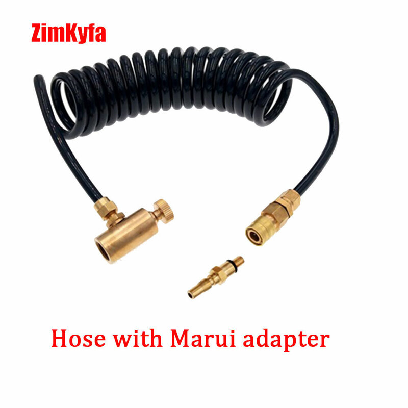 HPA Air Magazine Taps Adapter Kit with 2M Black Coil Hose for Green Gas Canister for Airsoft