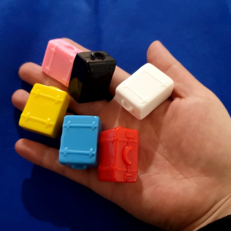 6Pcs Hars Koffer Mini Pop Reisbagage Geval Poppenhuis Meubels Speelgoed Artikelen Model Plastic 3D Leuke 30Mm