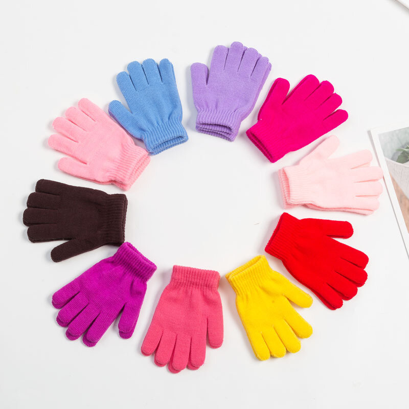 Mitaines souples unisexes pour enfants, gants optiques pour enfants, doigts complets, chauds, garçons et filles, hiver