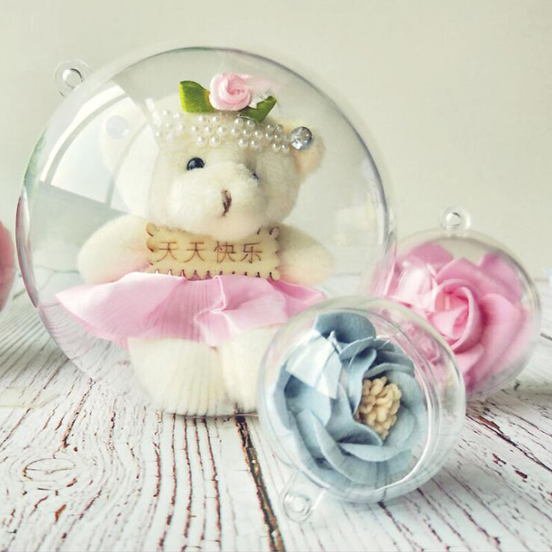 Palline a sfera in plastica acrilica trasparente per decorazioni per matrimoni di natale forniture per feste di compleanno per bambini 2