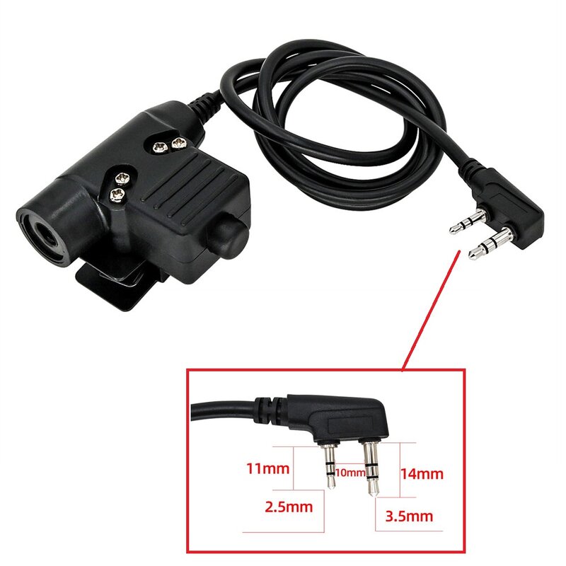 TS TAC-SKY adaptor PTT taktis U94 PTT kenwood plug untuk Baofeng UV5R UV82 radio & Headset taktis