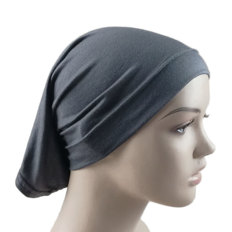 Hijab musulmán para mujer, banda interior, Jersey elástico, gorro de tubo de algodón, chal inferior, pañuelo para la cabeza