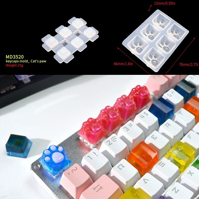 TC156 DIY Set Manual Keyboard Gaming Mekanis Topi Kunci Resin Clavier Cetakan Silikon Keycap Cetakan untuk Seni Kerajinan Buatan Tangan Epoksi