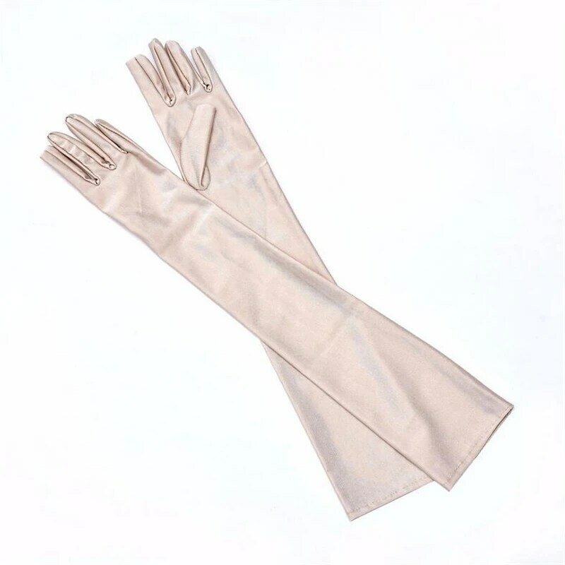 Jesienno-zimowe długie rękawiczki damskie rękawiczki damskie jednolite kolory satynowe opery wieczorowe na imprezę bal