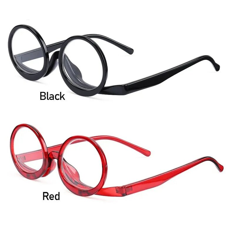 Nowe obrotowe powiększające makijaż okulary do czytania dla kobiet składane klapki kosmetyczne okulary do czytania dla starszych Unisex