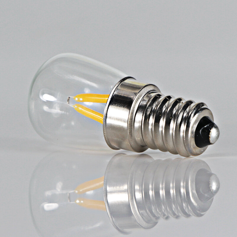 앰플 LED E14 필라멘트 조명, AC DC 전구, 가정용 촛불 스포트라이트, COB 크리스탈 샹들리에, 실내 램프, 12V, 110V, 220V, 1.5W