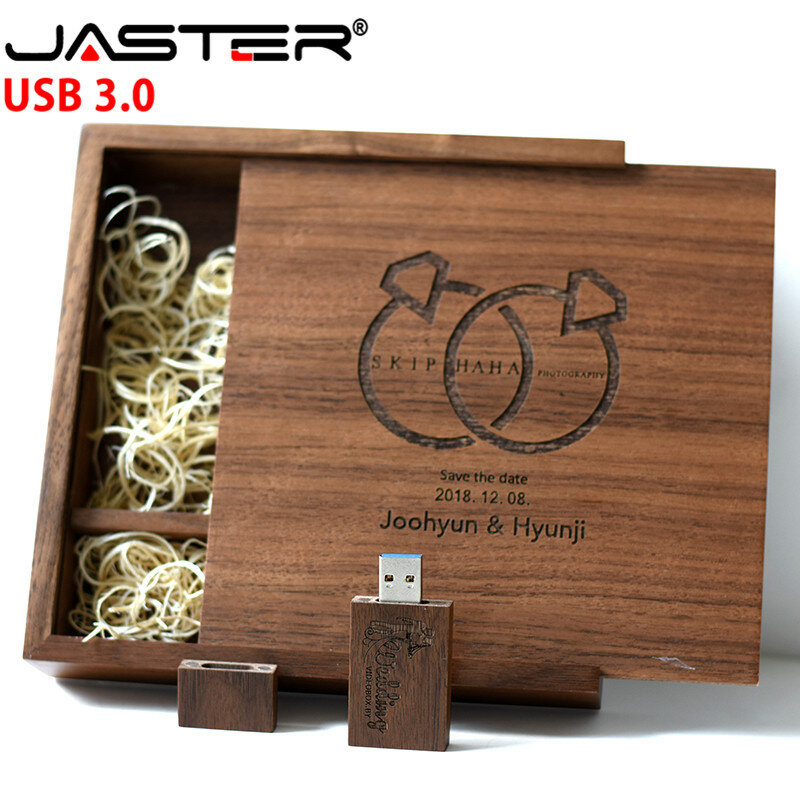 JASTER USB 3.0 FREE LOGO Maple Photo Album usb+Box flash drive Pendrive 4G 16GB 32GB 64GB Photography Wedding gift 170*170*35 mm