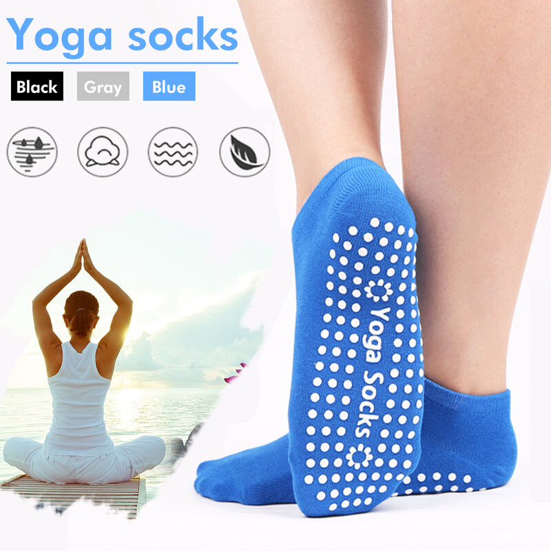 1 par mulheres meias de yoga ginásio pilates ballet algodão toe meias meninas fitness esporte meias anti deslizamento respirável elástico
