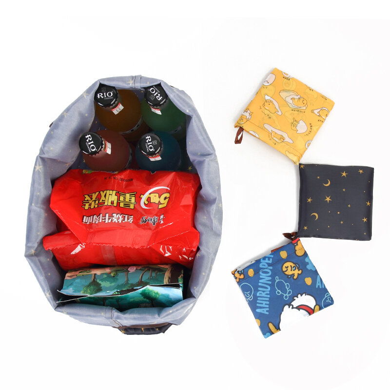 Foldable Reusable Shopping Bag Women Eco Friendly Folding Tote Bag Waterproof Portable Travel Shoulder Bag Supermarket