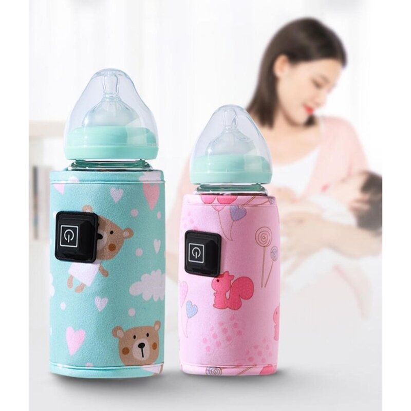 Portable USB Baby Bottle Warmer Travel Milk Warmer Infant Feeding Bottle Heated Cover Insulation Thermostat  Heater Wholesale