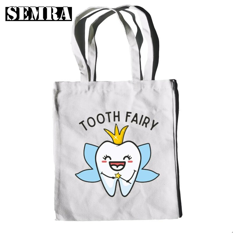 Забавная женская сумка для покупок с рисунком зубов и дантистов