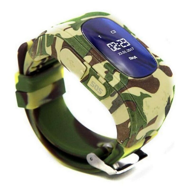 Kids smart watch with GPS CARCAM Q50 woodland camouflage
