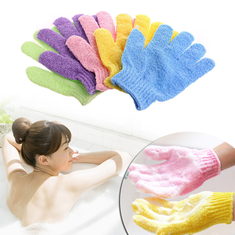1Pc Bath Glove Exfoliating Wash Skin Spa Massage Shower Scrub Scrubber A0NC