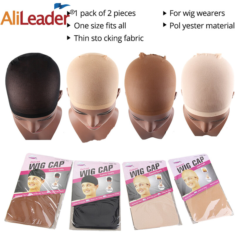 Alileader-gorro de malla elástica de nailon para peluca, accesorio de lujo para el cabello, barato, 2 unidades