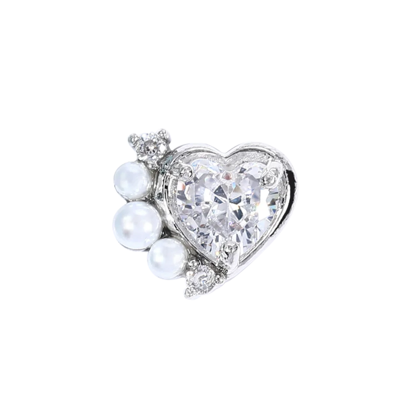 HNUIX 2 sztuki 3D srebrny biżuteria artystyczna do paznokci japoński ozdoba do paznokci wysokiej wysokiej jakości cyrkonia kryształ Manicure cyrkon diamentowy Amulet
