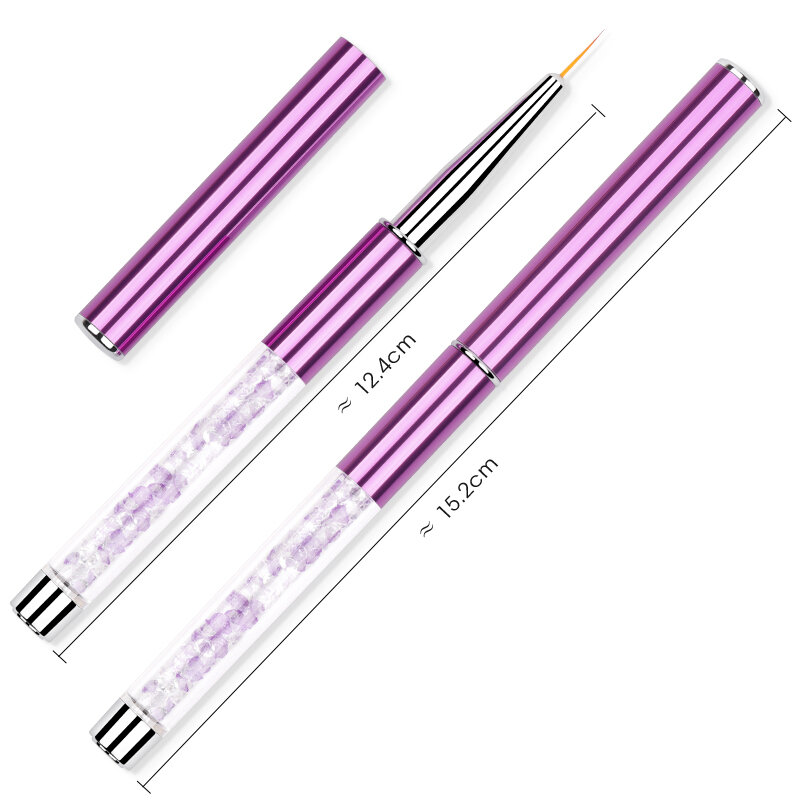 HNUIX 5-20mm Nail Art Line Painting Brushes Acrylic Crystal Thin Liner Drawing Pen Manicure Tools UV Gel