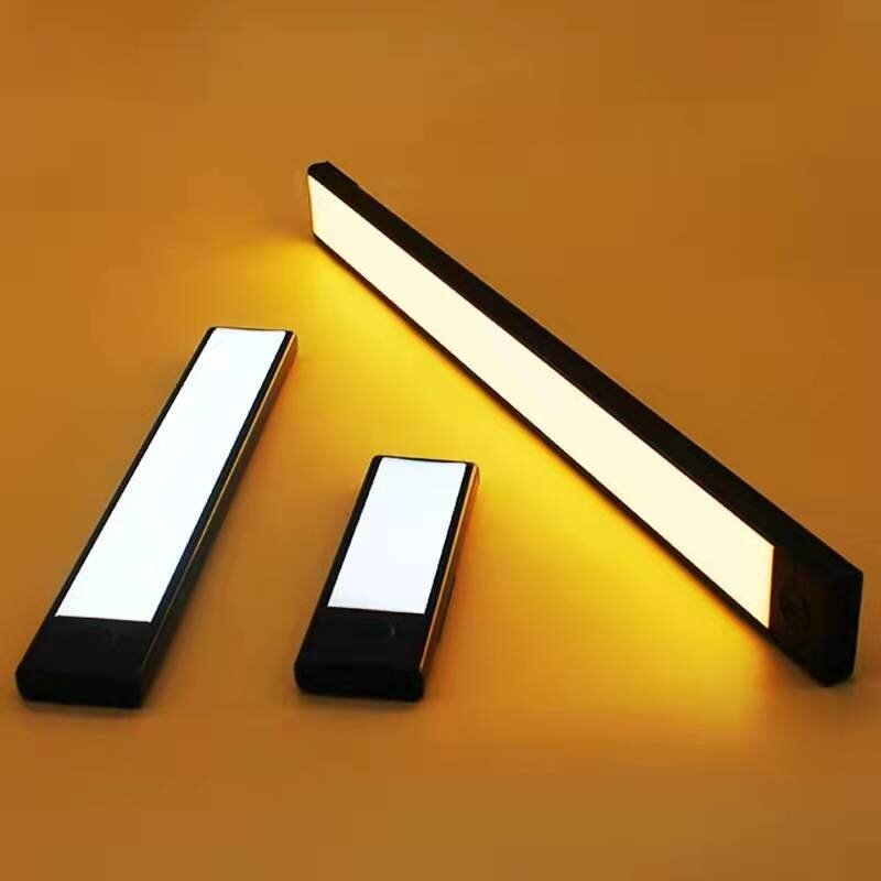 Luz LED ultrafina para armario, lámpara con Sensor de movimiento, recargable por USB, para Cocina