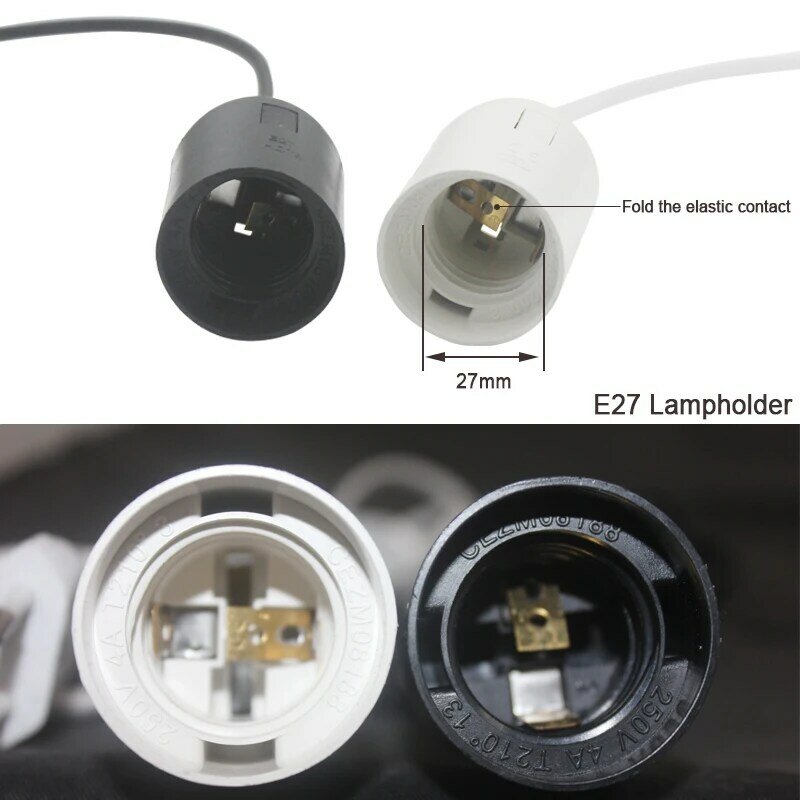 Cable de alimentación de 1,8 m con enchufe europeo y estadounidense, soporte de Base de lámpara E27 con interruptor de cable para bombillas Led colgantes, accesorio para lámpara colgante, enchufe de suspensión