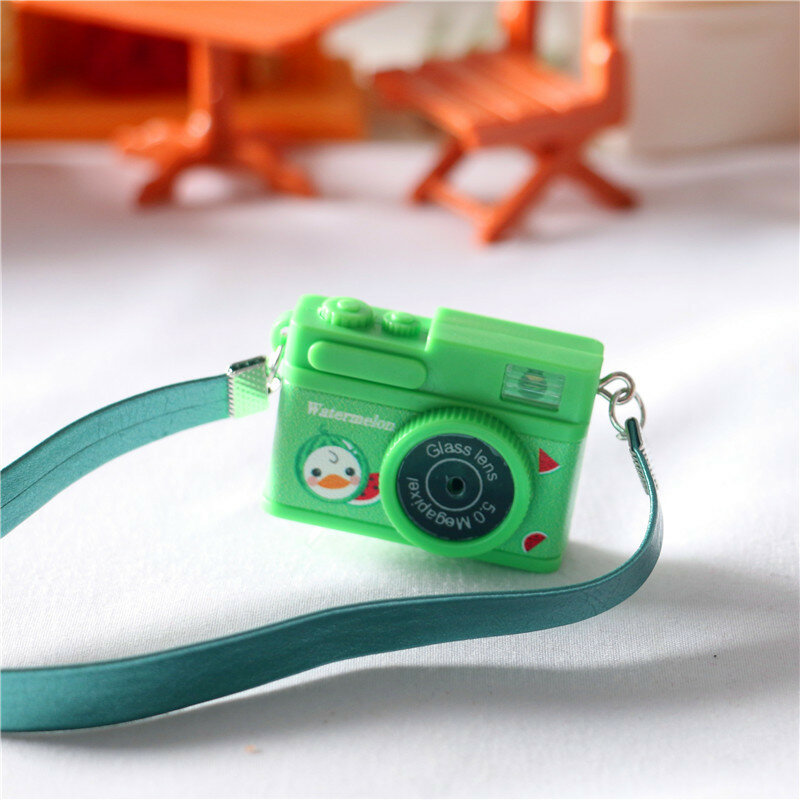 1 Buah Set Boneka Mainan Kamera Mini Simulasi Kamera, Cocok untuk Boneka Dekorasi Rumah Aksesoris 1/12 Diy Hadiah