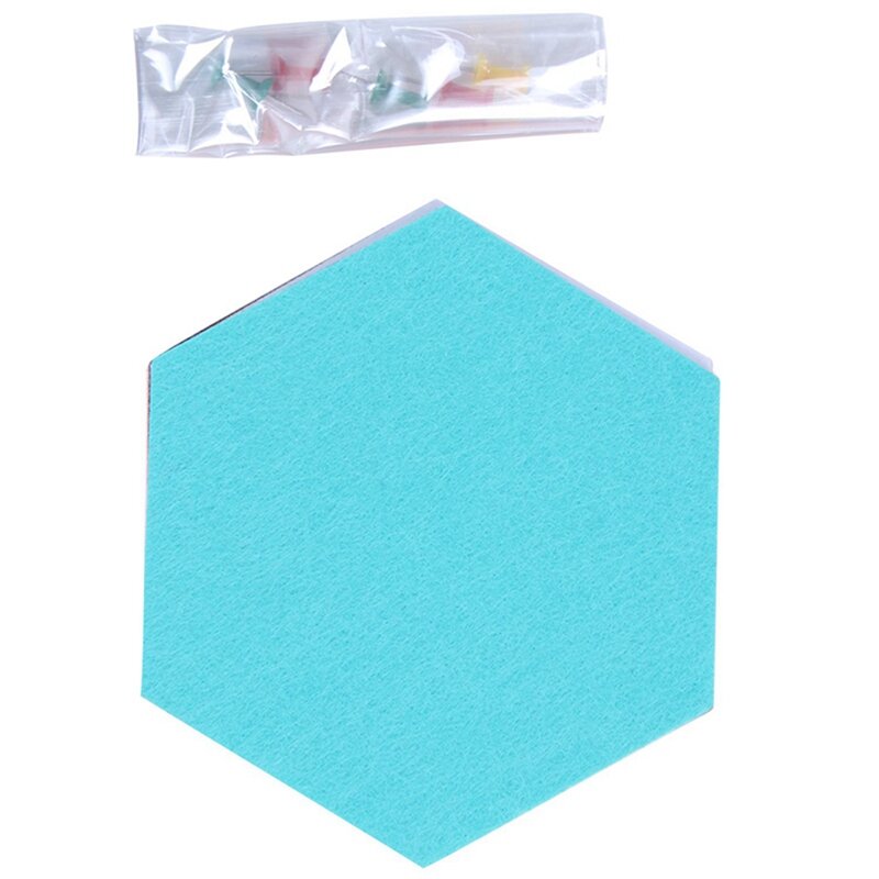 Set Of 6 Hexagon Felt Pin Board Self Adhesive Bulletin Memo Photo Cork Boards Colorful Foam Wall Decorative Tiles With 6 Pushpin