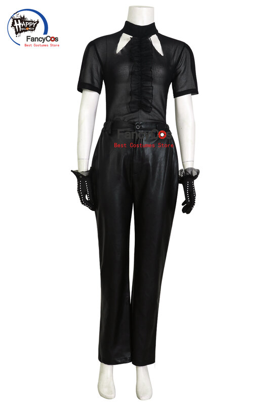 2021 Cruella Costume Cosplay 메이드 복장 성인 키즈 Cruella de Vil Dress Gown 블랙 화이트 폴카 도트 맞춤 제작