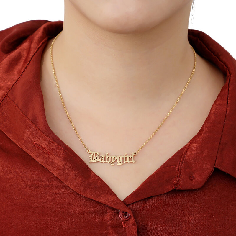 Nombre personalizado Collar personalizado carta collares de Colgante para Nombre collar de acero inoxidable cadena collar de la mujer, regalos