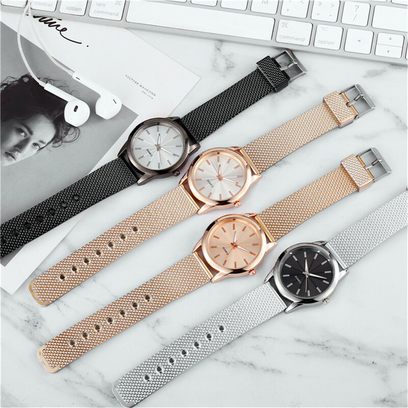 2023 jam tangan wanita jam tangan hitam emas magnetik baja nirkarat tali jaring jam tangan mewah jam tangan berlian jam tangan asli untuk wanita