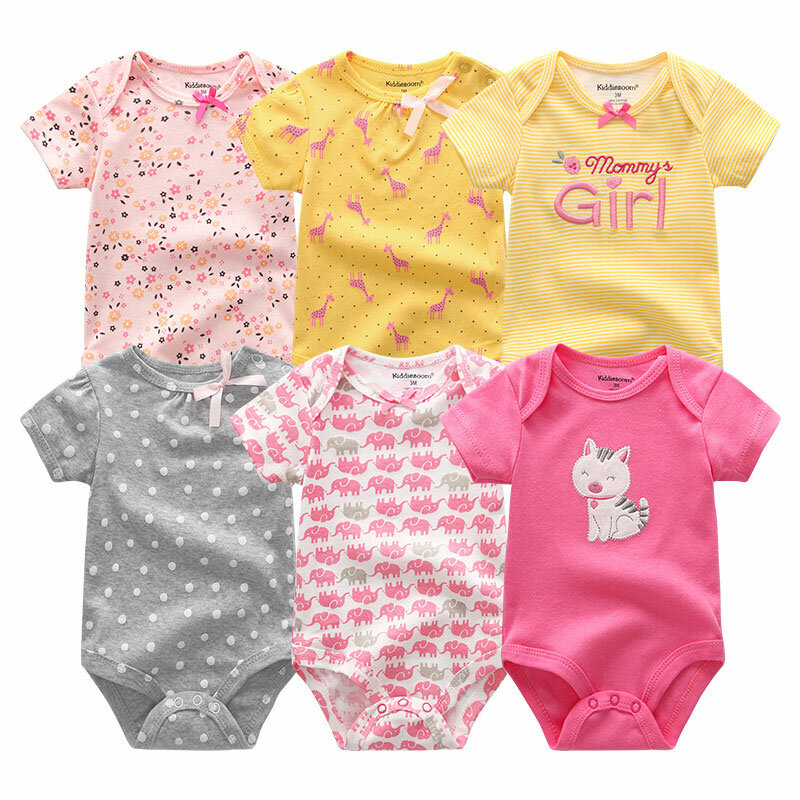 Tuta bambina 6 pz/lotto tuta 2023 primavera estate bambino ragazzi pagliaccetto cartone animato abiti neonato vestiti Set cotone
