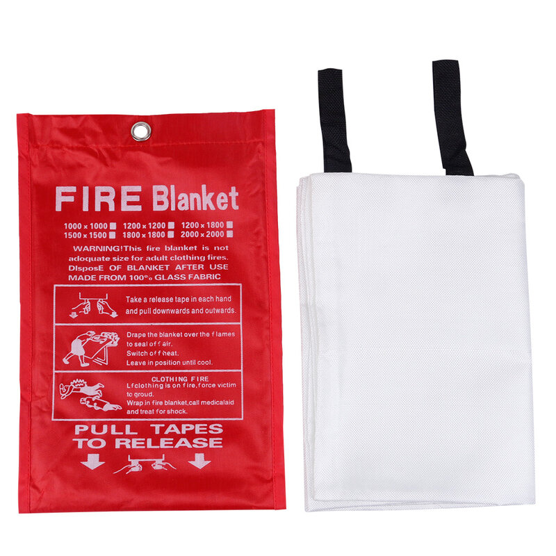 1m x 1m fogo cobertor de fibra de vidro fogo chama retardador emergência sobrevivência fogo abrigo cobertura de segurança fogo cobertura de emergência