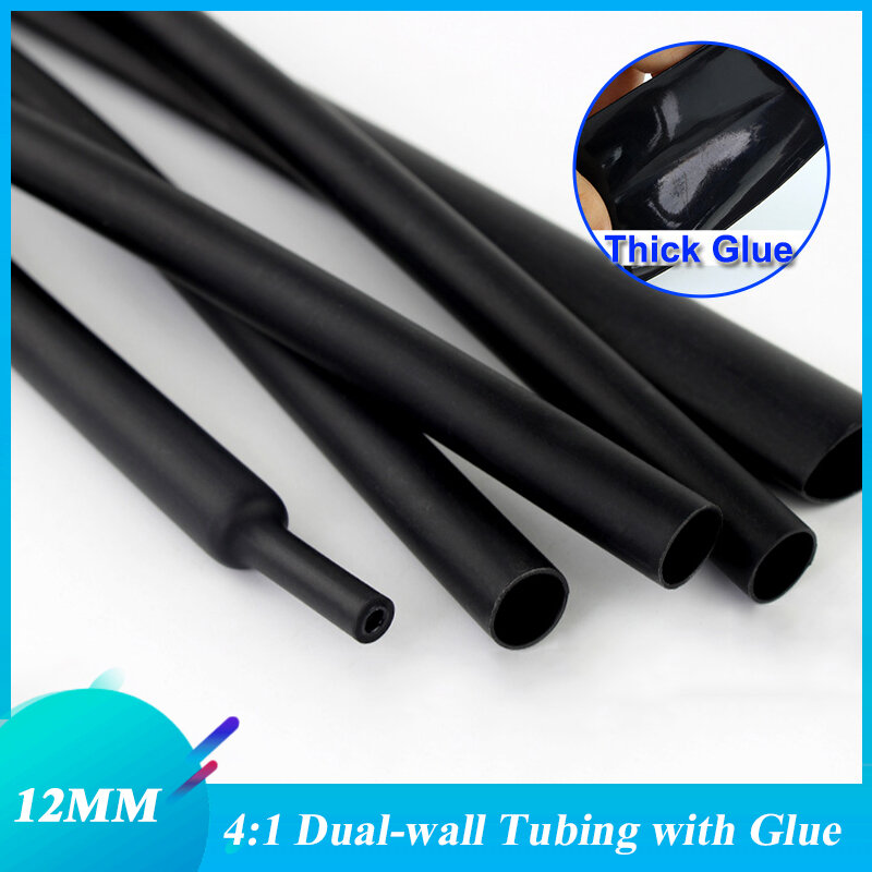 1.22meter/lot 12mm 4:1 Heat Shrink Tube Dual Wall Tubing with thick Glue heatshrink Adhesive Lined Sleeve Wrap Wire Cable kit