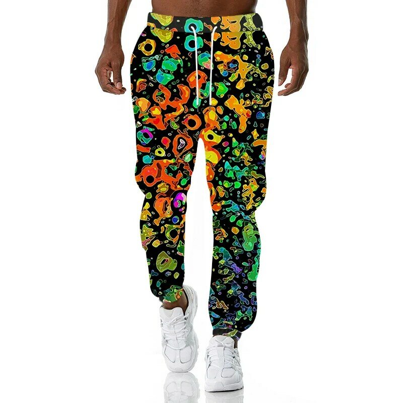 Novo colorido 3d casual jogger calças esportivas de grandes dimensões simples harajuku moda pa09