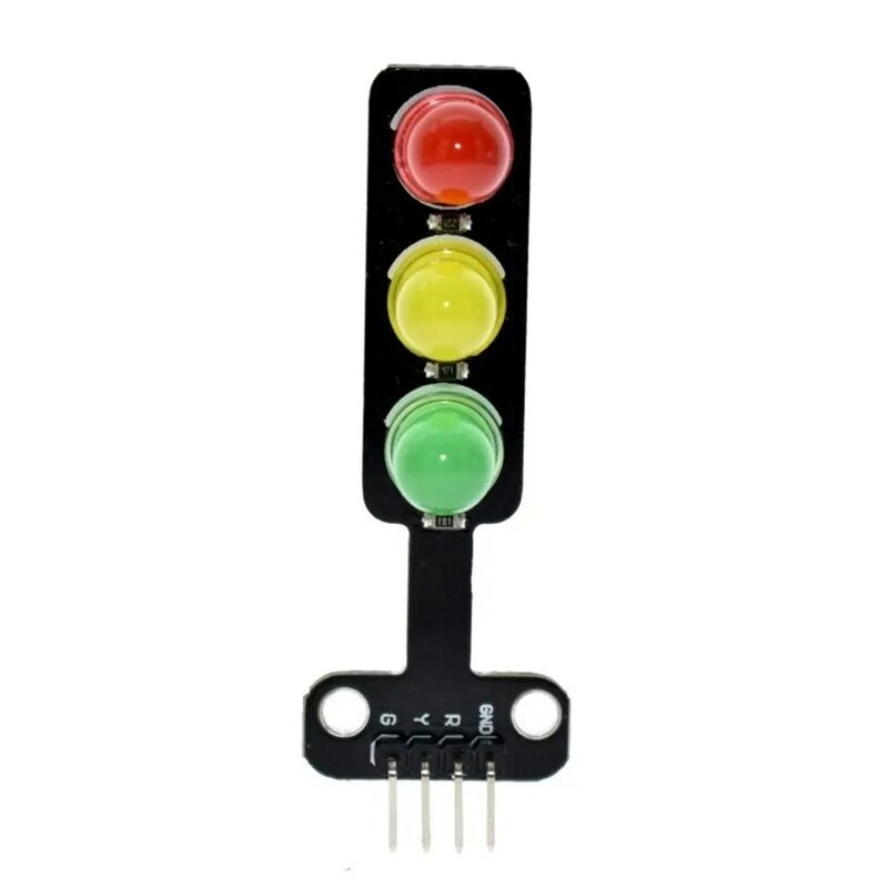 Lampu LED Traffic Light Modul 5V Digital Output Sinyal Biasa Kecerahan Lampu 3 Kontrol Terpisah