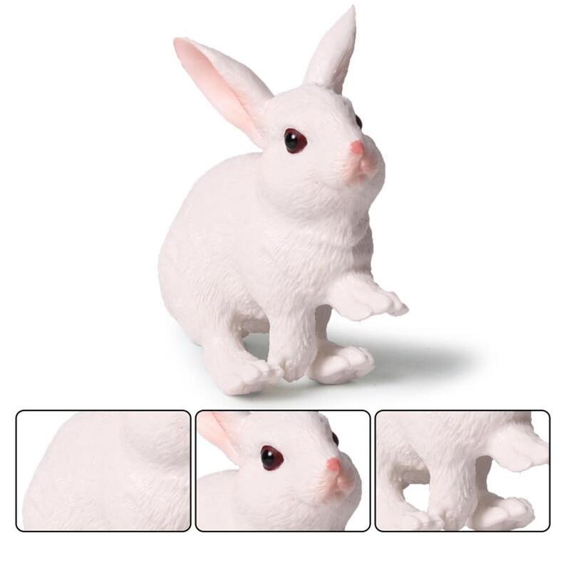 Имитация кролика, заяц, модель животного, домашнее украшение, миниатюрная развивающая игрушка для детей, Подарочная фигурка