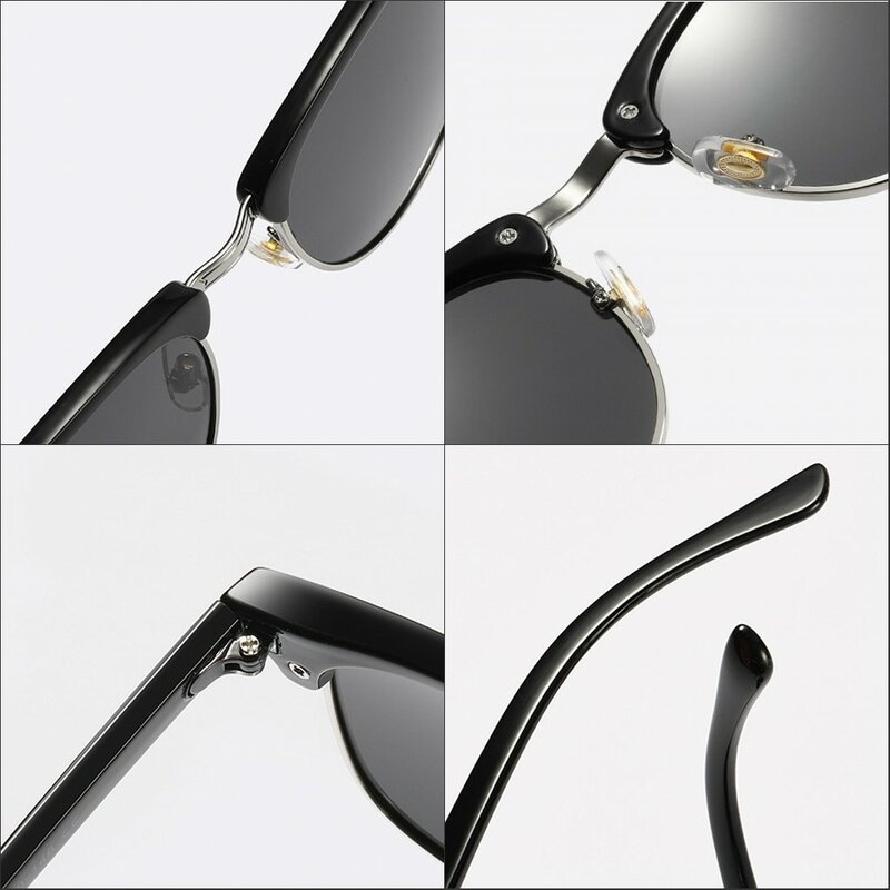 Los hombres gafas De Sol polarizadas De las mujeres De los hombres De moda Vintage Semi montura 2020, diseñador De marca, Plaza De los rayos, gafas De Sol, gafas De Sol De UV400