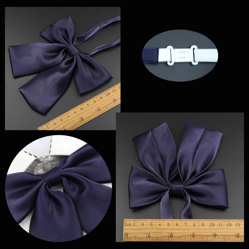 Camisas clássicas de nó borboleta para mulheres, gravata borboleta colorida para meninas, rosa, azul, preto, acessórios escolares e de casamento