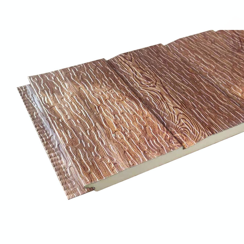 50 Meter Persegi 16Mm * 380*3800Mm Panel Berpihak Logam Dinding Eksterior Isolasi Papan Dekoratif Polyurethane Sandwich Revestimentos