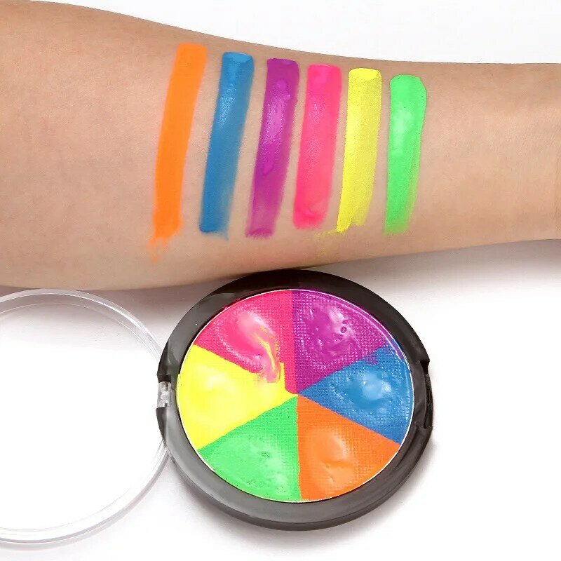 6 Colors Fluorescent Face Body Paint Glow Oil Painting for Kids Halloween Party Fancy Dress Beauty Face Paint Makeup Tools