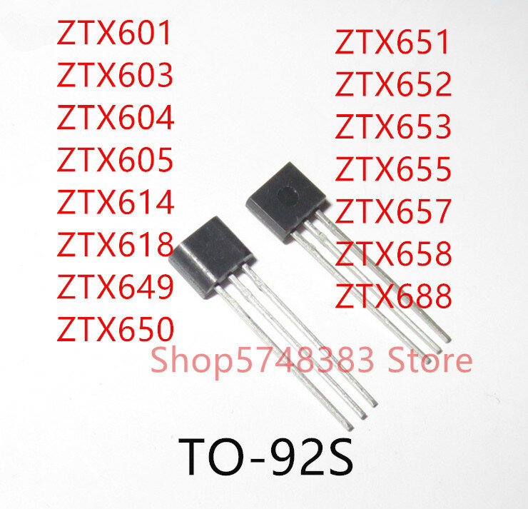10PCS ZTX601 ZTX603 ZTX604 ZTX605 ZTX614 ZTX618 ZTX649 ZTX650 ZTX651 ZTX652 ZTX653 ZTX655 ZTX655 ZTX658 ZTX688 TO-92S