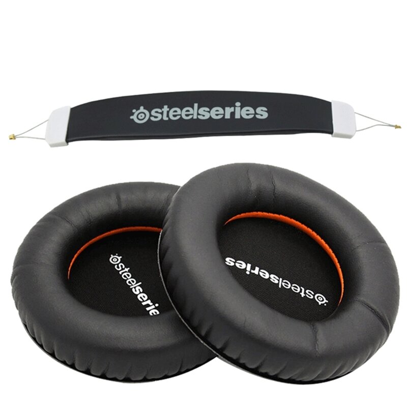 Dla Steelseries syberia V1 V2 V3 zestaw słuchawkowy poduszka z gąbki pokrywa słuchawki wymiana pianki Earpads (V1 V2 pałąk) klocki