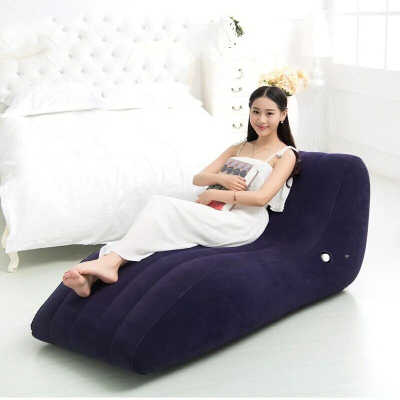 Leisure Inflatable Sofa Thickened Creative Flock Lazy Sofa S Type Adult Sofa Recliner
