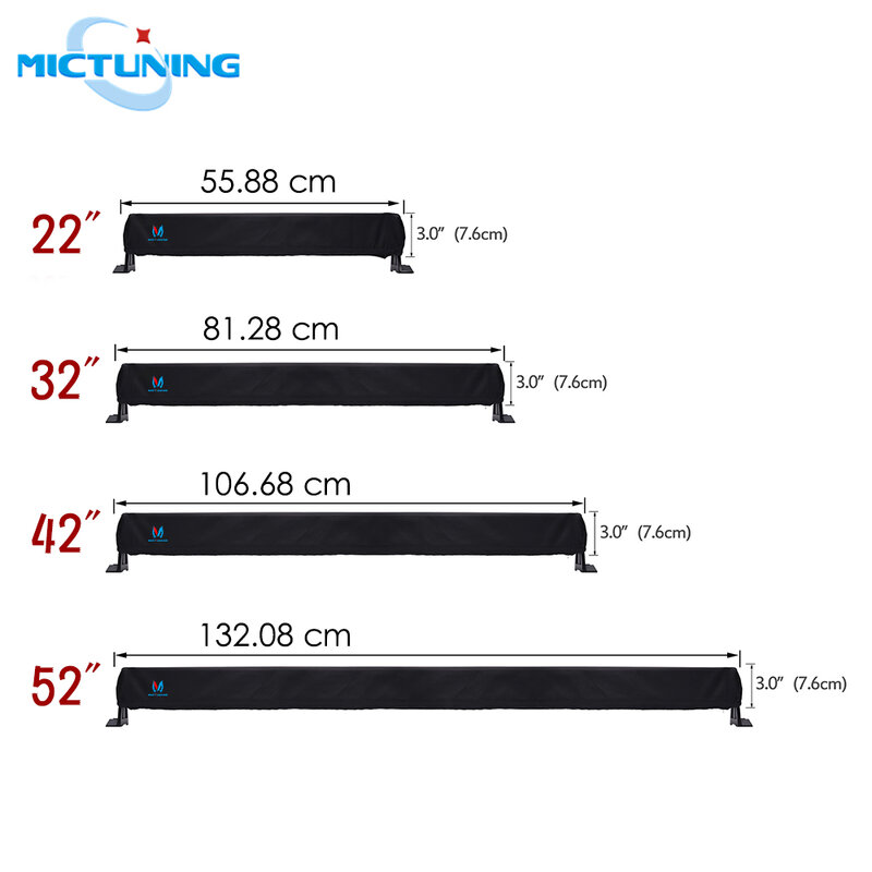 MICTUNING 22 "32'' 42 ''52'' Auto Universal Fitment Penutup Nilon Lurus Lengkung LED Light Bar Tas Lengan Alat Pelindung Premium