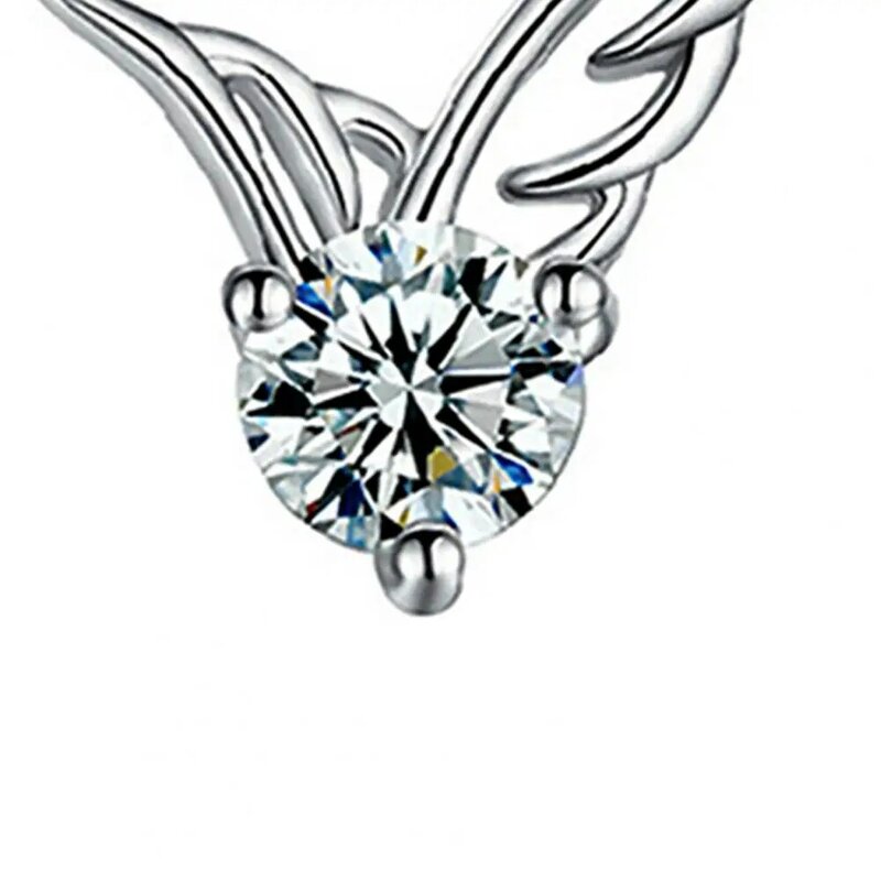 Fashion Women Stud Earrings Silver Plated Jewelry Angel Wing Dazzling Rhinestone Stud Earrings aretes de mujer серьги женские