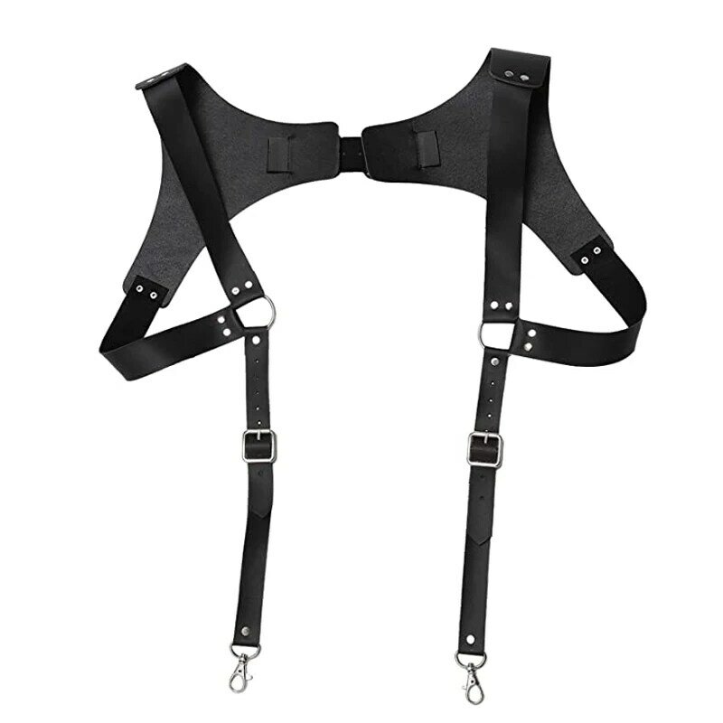 Men's Fashion H-Back PU Leather Suspender Adjustable clip-on Punk Chest Shoulder Belt Strap Suspensorio Apparel Accessories