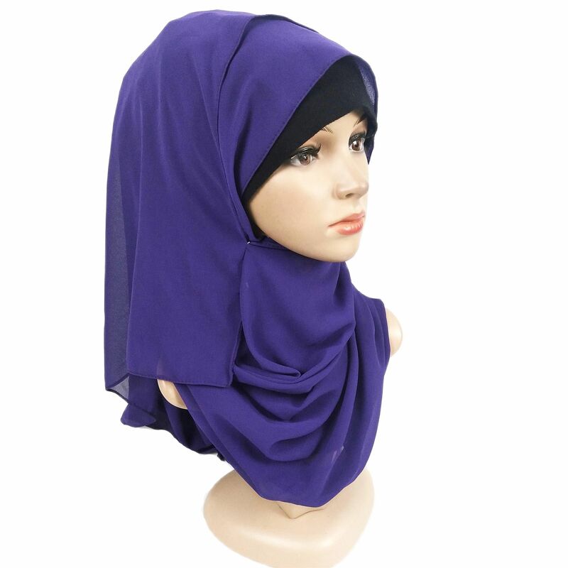 Zwykły bańka szyfonowy hidżab szalik dla kobiet szaliki perła hidżab szal jednolity kolor islamski chustka Eid Turban muzułmański na sprzedaż hurtową