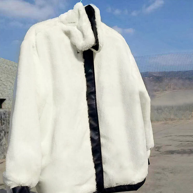 Зимняя теплая черная куртка из овечьей шерсти и искусственной кожи, женские зимние мотоциклетные куртки 2023 с плюшевой подкладкой, женское уличное пальто на молнии, верхняя одежда