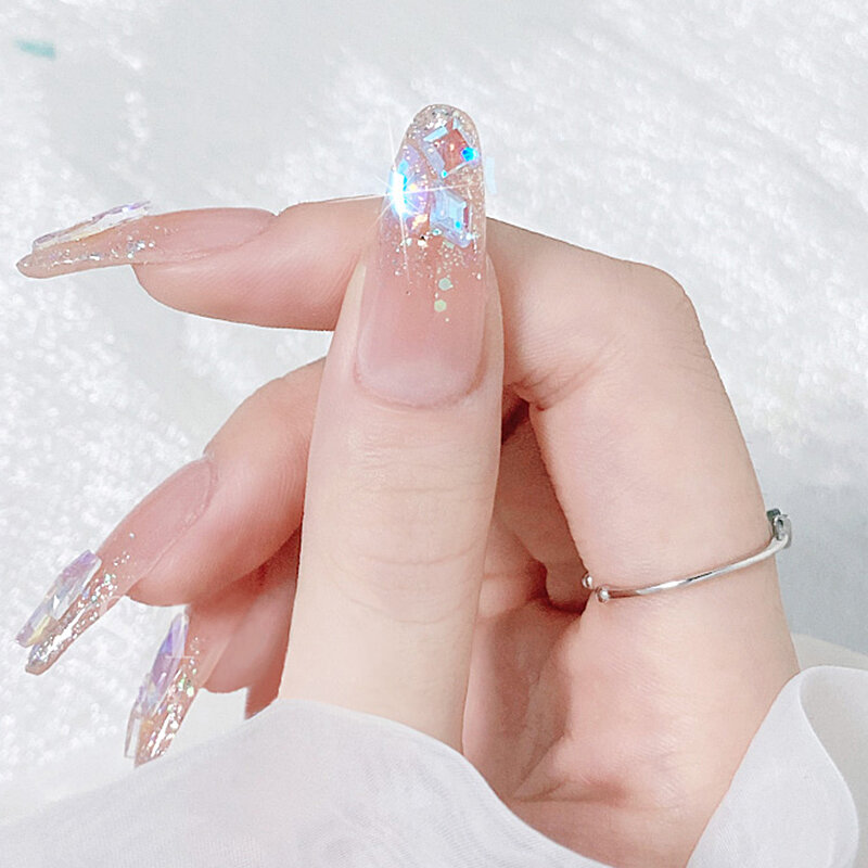 HNUIX 50 pz trapano a forma di chiodo strass parti Aurora illusion cristallo trasparente goccia rombo freccia pietre Flatback colorate gemme 3D unghie decorazione artistica