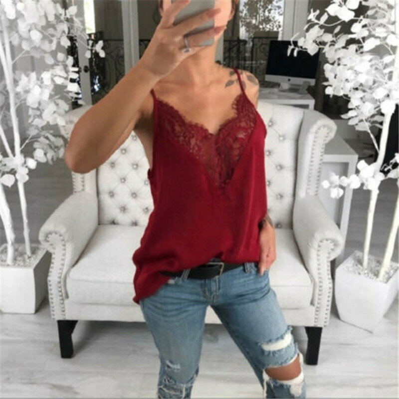 Women Lace Vest Fashion Camisole Sleeveless T-Shirt Underwear Tank Tops Lady Comfortable Casual Women Summer Intimates Tank Tops